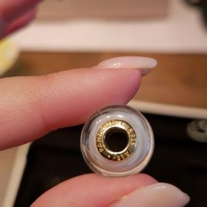 Pandora Wavy White Murano Glass 18k gold